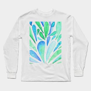 Watercolor artistic drops - aqua and blue Long Sleeve T-Shirt